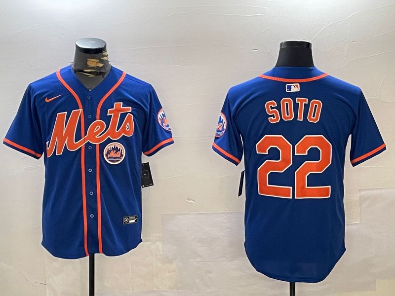 Men New York Mets #22 Soto Blue Game 2024 Nike MLB Jersey style 12163